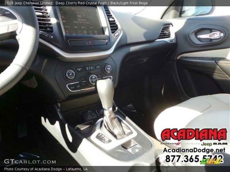 Deep Cherry Red Crystal Pearl / Black/Light Frost Beige 2016 Jeep Cherokee Limited