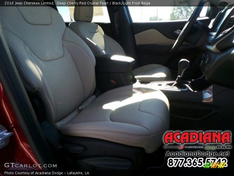 Deep Cherry Red Crystal Pearl / Black/Light Frost Beige 2016 Jeep Cherokee Limited