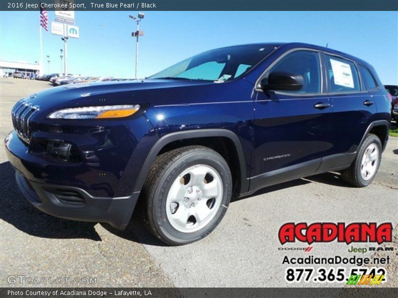 True Blue Pearl / Black 2016 Jeep Cherokee Sport