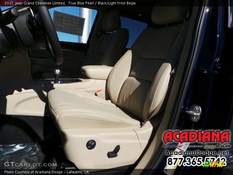 True Blue Pearl / Black/Light Frost Beige 2015 Jeep Grand Cherokee Limited