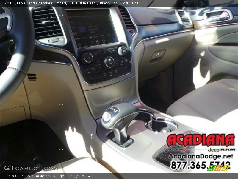 True Blue Pearl / Black/Light Frost Beige 2015 Jeep Grand Cherokee Limited