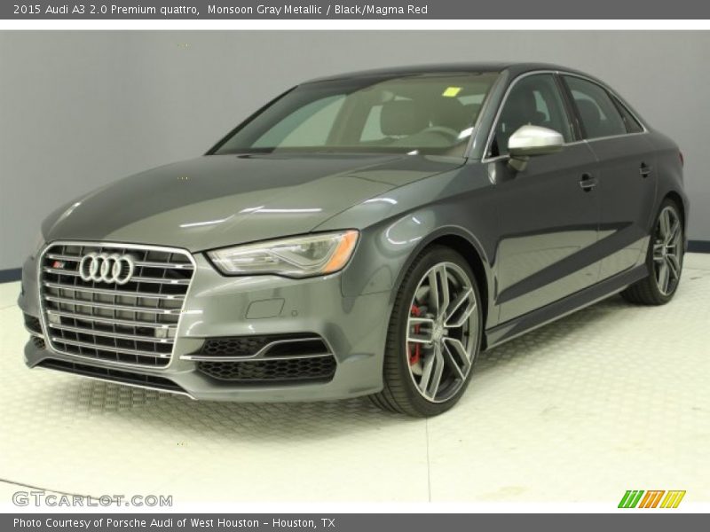 Monsoon Gray Metallic / Black/Magma Red 2015 Audi A3 2.0 Premium quattro