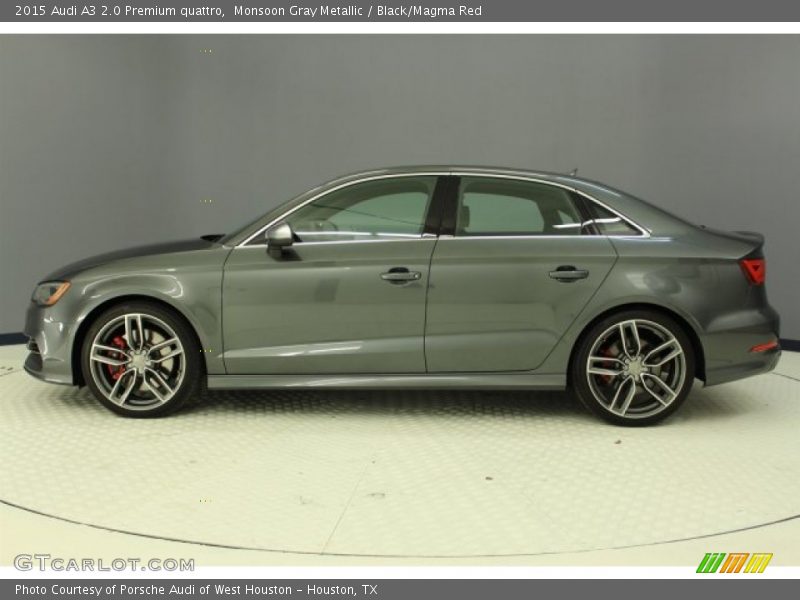 Monsoon Gray Metallic / Black/Magma Red 2015 Audi A3 2.0 Premium quattro