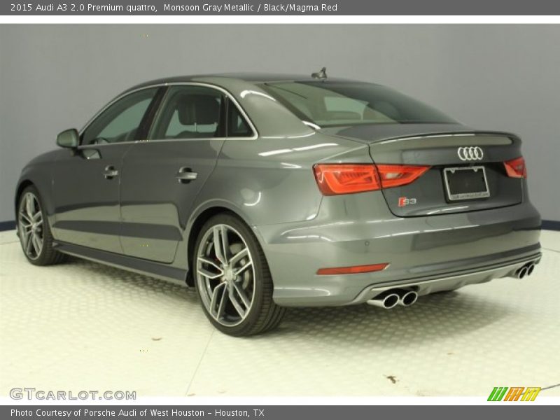 Monsoon Gray Metallic / Black/Magma Red 2015 Audi A3 2.0 Premium quattro