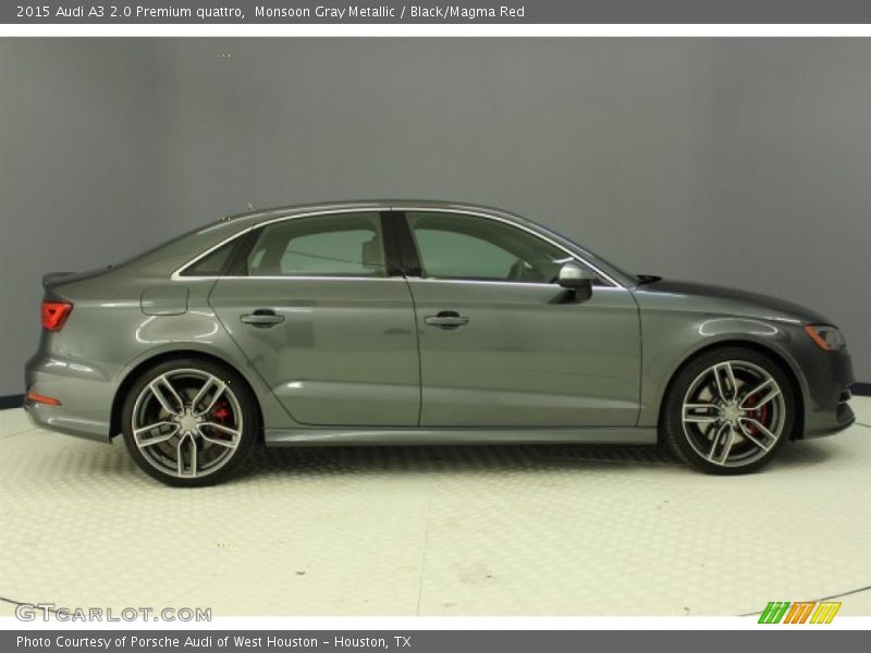 Monsoon Gray Metallic / Black/Magma Red 2015 Audi A3 2.0 Premium quattro