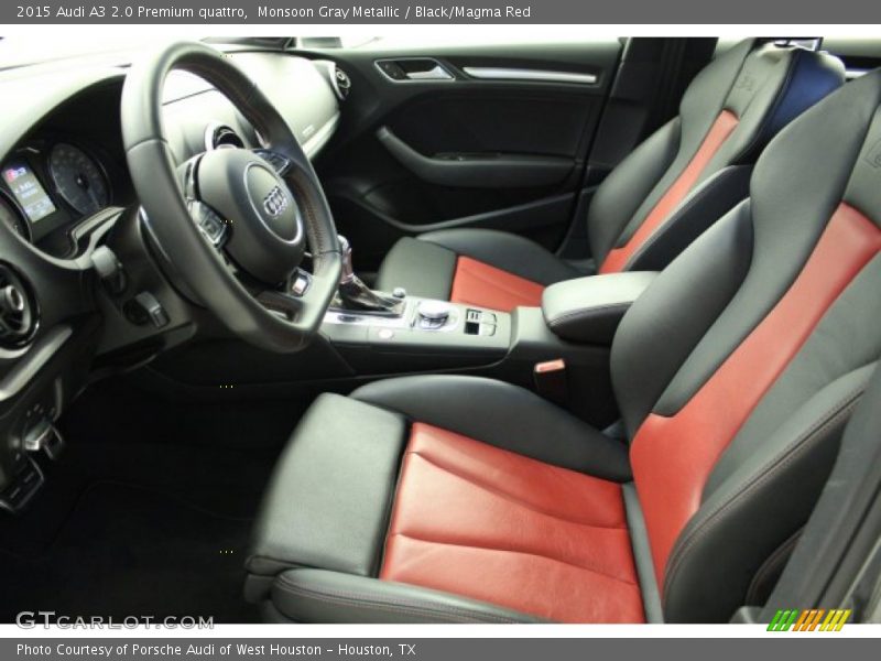 Monsoon Gray Metallic / Black/Magma Red 2015 Audi A3 2.0 Premium quattro