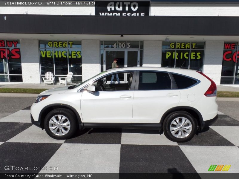 White Diamond Pearl / Beige 2014 Honda CR-V EX