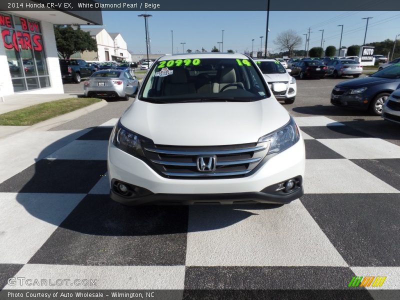 White Diamond Pearl / Beige 2014 Honda CR-V EX