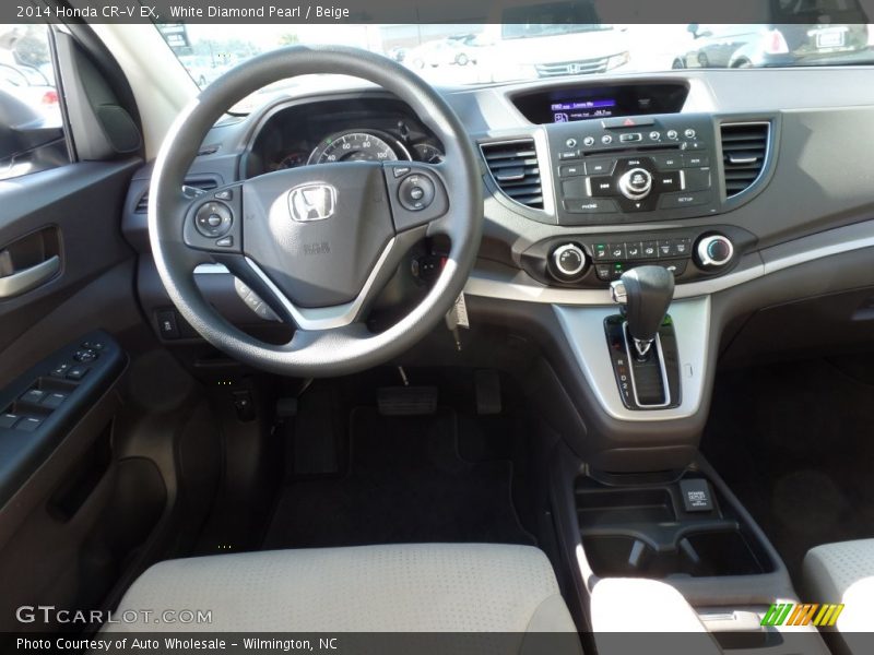 White Diamond Pearl / Beige 2014 Honda CR-V EX