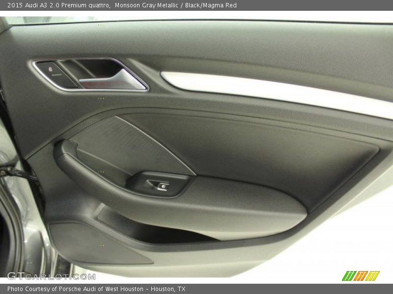 Monsoon Gray Metallic / Black/Magma Red 2015 Audi A3 2.0 Premium quattro