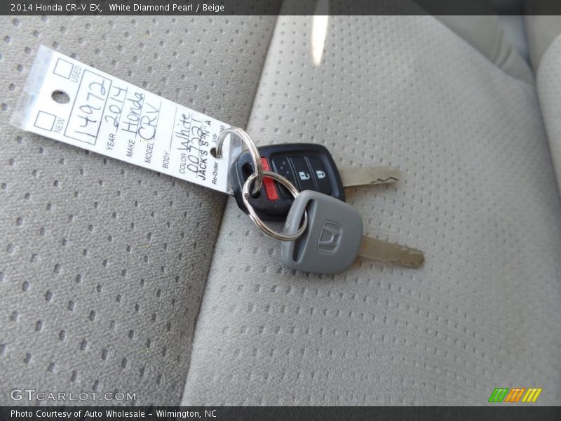 White Diamond Pearl / Beige 2014 Honda CR-V EX
