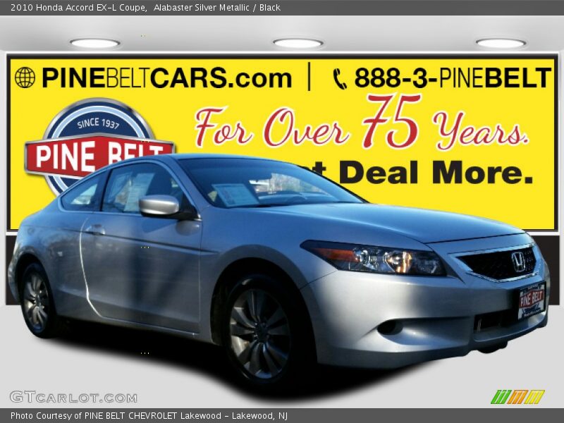 Alabaster Silver Metallic / Black 2010 Honda Accord EX-L Coupe