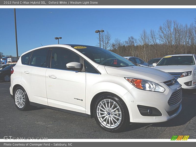 Oxford White / Medium Light Stone 2013 Ford C-Max Hybrid SEL