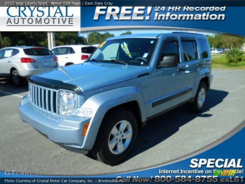 Winter Chill Pearl / Dark Slate Gray 2012 Jeep Liberty Sport