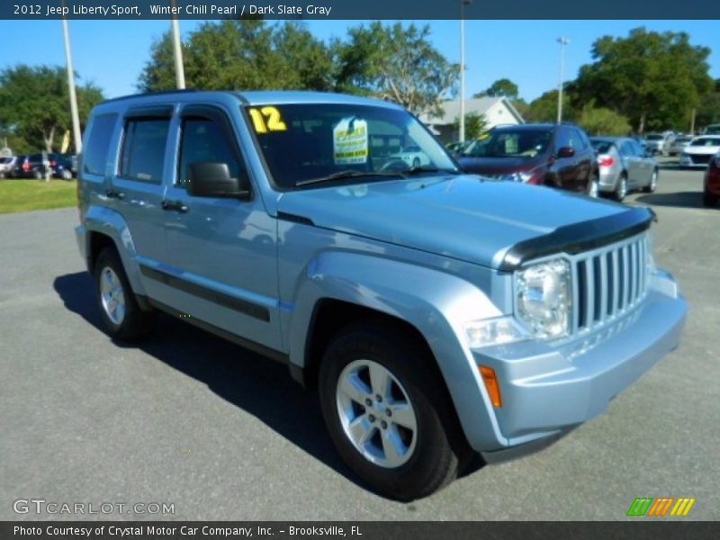 Winter Chill Pearl / Dark Slate Gray 2012 Jeep Liberty Sport