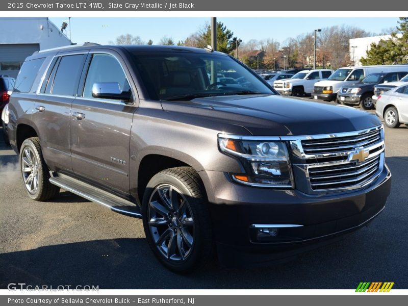 Slate Gray Metallic / Jet Black 2015 Chevrolet Tahoe LTZ 4WD