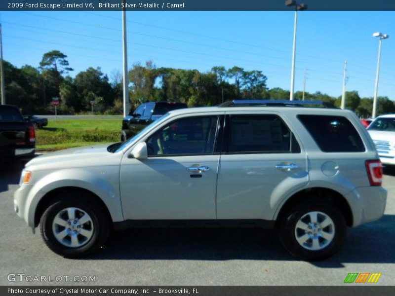 Brilliant Silver Metallic / Camel 2009 Ford Escape Limited V6