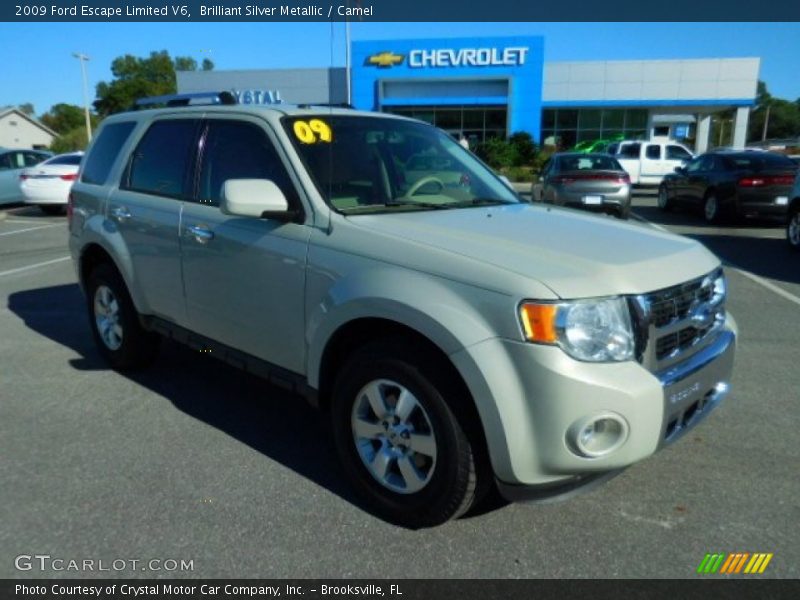 Brilliant Silver Metallic / Camel 2009 Ford Escape Limited V6