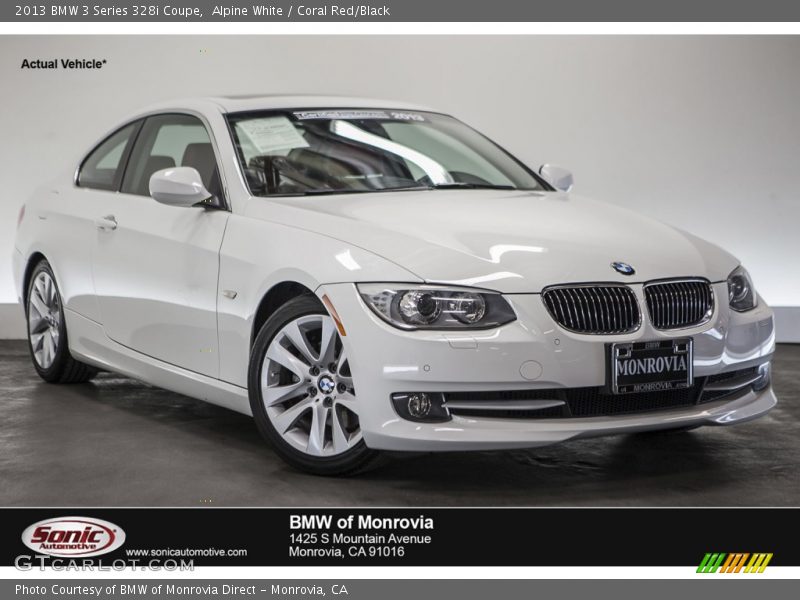 Alpine White / Coral Red/Black 2013 BMW 3 Series 328i Coupe