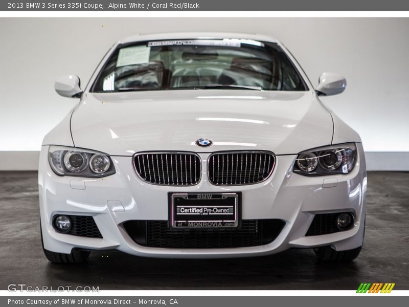 Alpine White / Coral Red/Black 2013 BMW 3 Series 335i Coupe