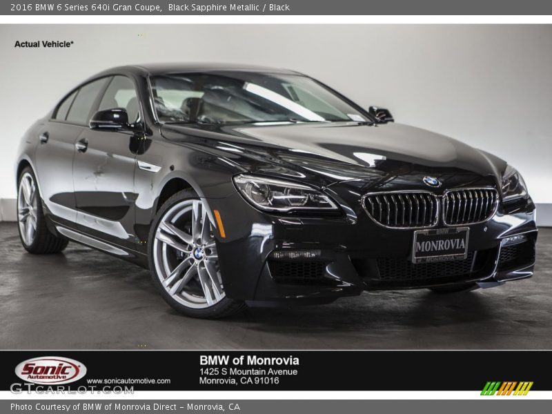Black Sapphire Metallic / Black 2016 BMW 6 Series 640i Gran Coupe