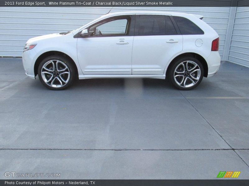 White Platinum Tri-Coat / Charcoal Black/Liquid Silver Smoke Metallic 2013 Ford Edge Sport