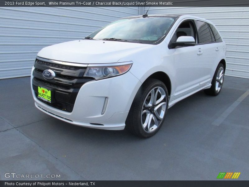 White Platinum Tri-Coat / Charcoal Black/Liquid Silver Smoke Metallic 2013 Ford Edge Sport