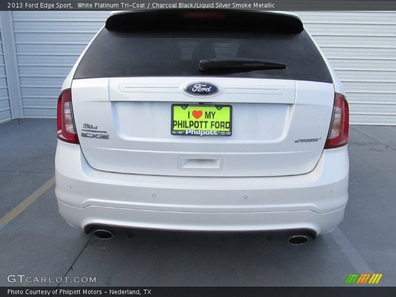 White Platinum Tri-Coat / Charcoal Black/Liquid Silver Smoke Metallic 2013 Ford Edge Sport