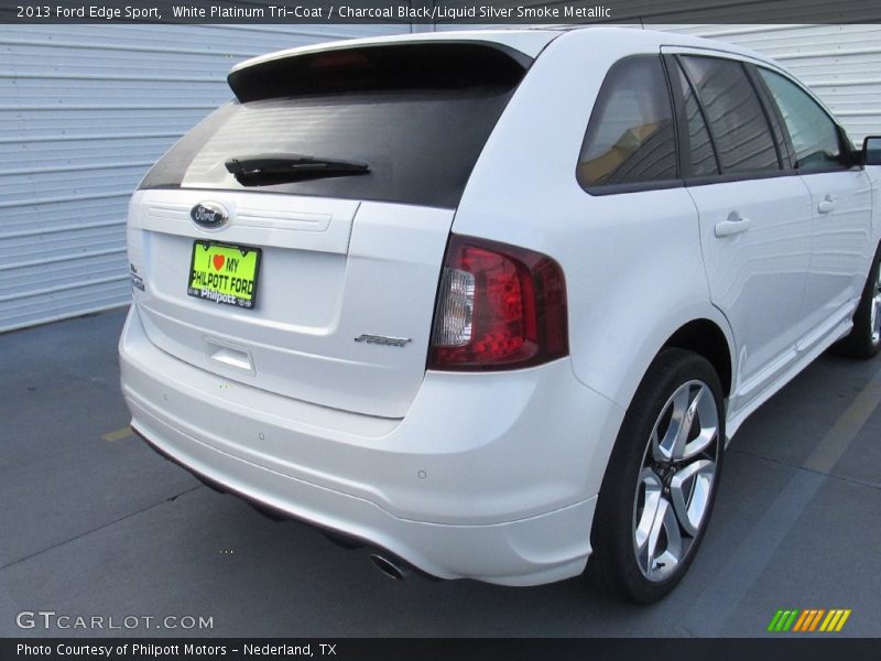 White Platinum Tri-Coat / Charcoal Black/Liquid Silver Smoke Metallic 2013 Ford Edge Sport