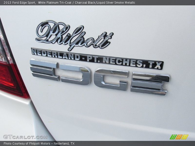 White Platinum Tri-Coat / Charcoal Black/Liquid Silver Smoke Metallic 2013 Ford Edge Sport