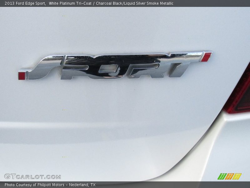 White Platinum Tri-Coat / Charcoal Black/Liquid Silver Smoke Metallic 2013 Ford Edge Sport