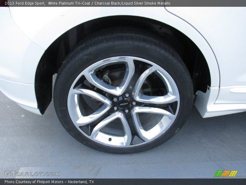 White Platinum Tri-Coat / Charcoal Black/Liquid Silver Smoke Metallic 2013 Ford Edge Sport