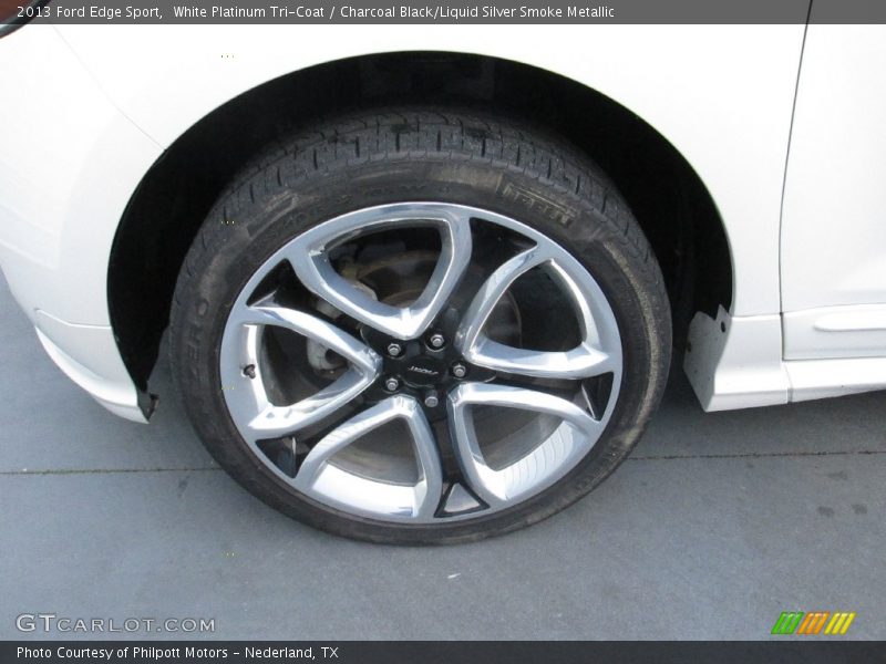 White Platinum Tri-Coat / Charcoal Black/Liquid Silver Smoke Metallic 2013 Ford Edge Sport