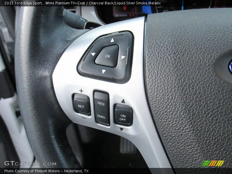 White Platinum Tri-Coat / Charcoal Black/Liquid Silver Smoke Metallic 2013 Ford Edge Sport