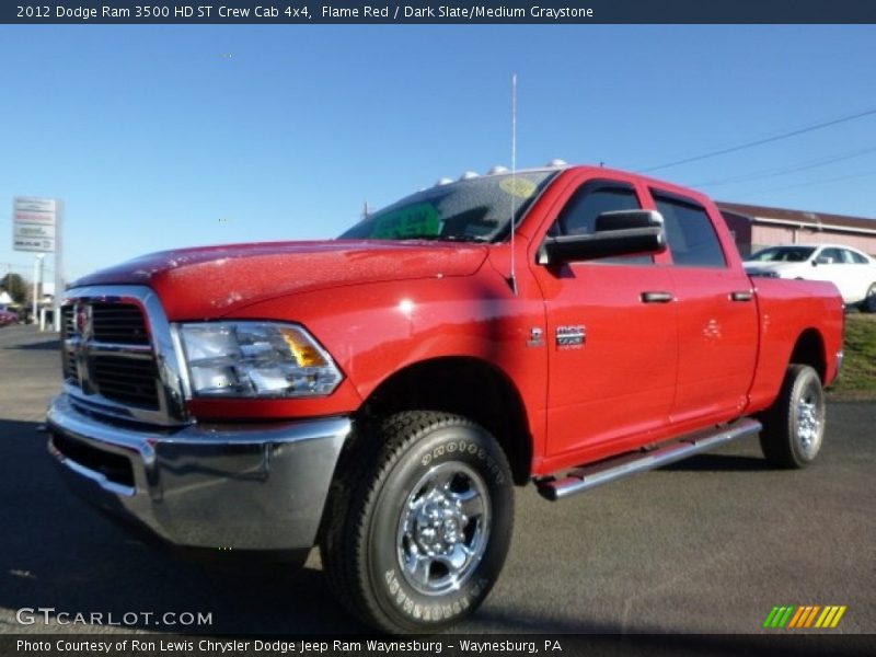 Flame Red / Dark Slate/Medium Graystone 2012 Dodge Ram 3500 HD ST Crew Cab 4x4