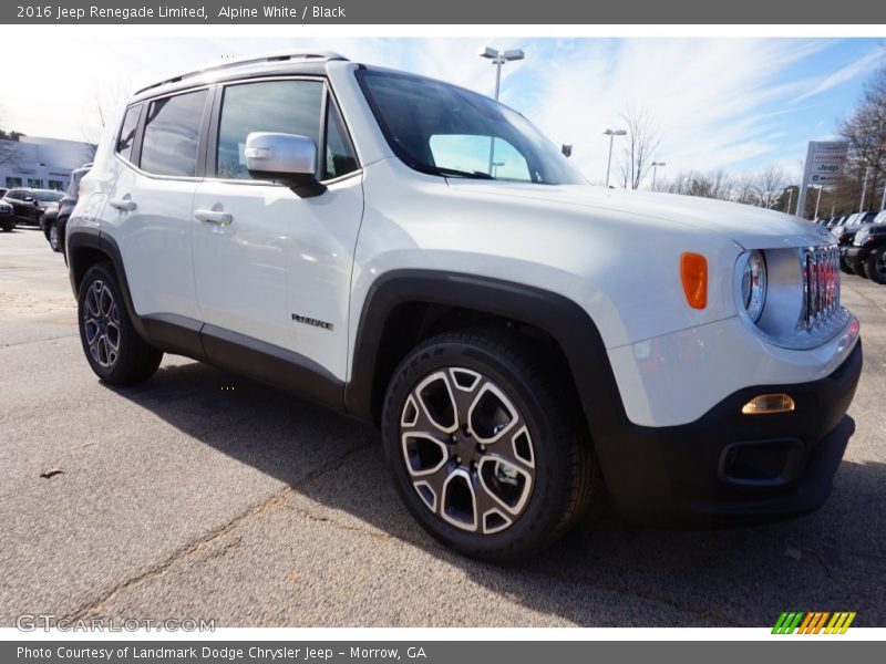 Alpine White / Black 2016 Jeep Renegade Limited