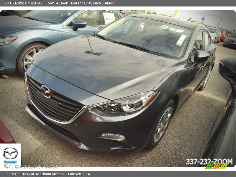 Meteor Gray Mica / Black 2016 Mazda MAZDA3 i Sport 4 Door