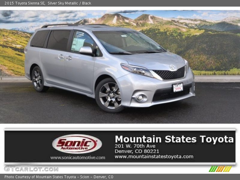 Silver Sky Metallic / Black 2015 Toyota Sienna SE