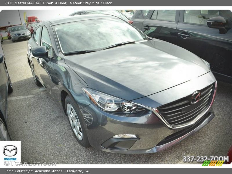 Meteor Gray Mica / Black 2016 Mazda MAZDA3 i Sport 4 Door