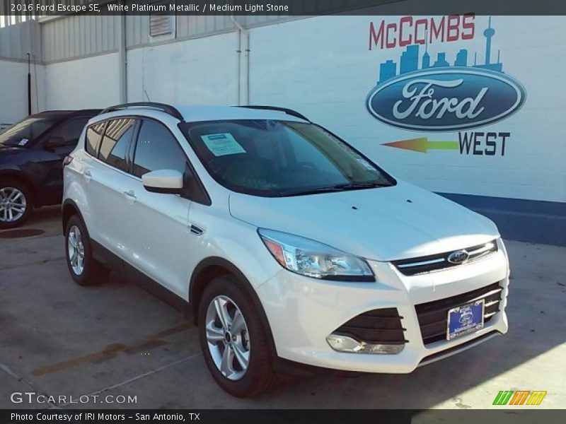 White Platinum Metallic / Medium Light Stone 2016 Ford Escape SE