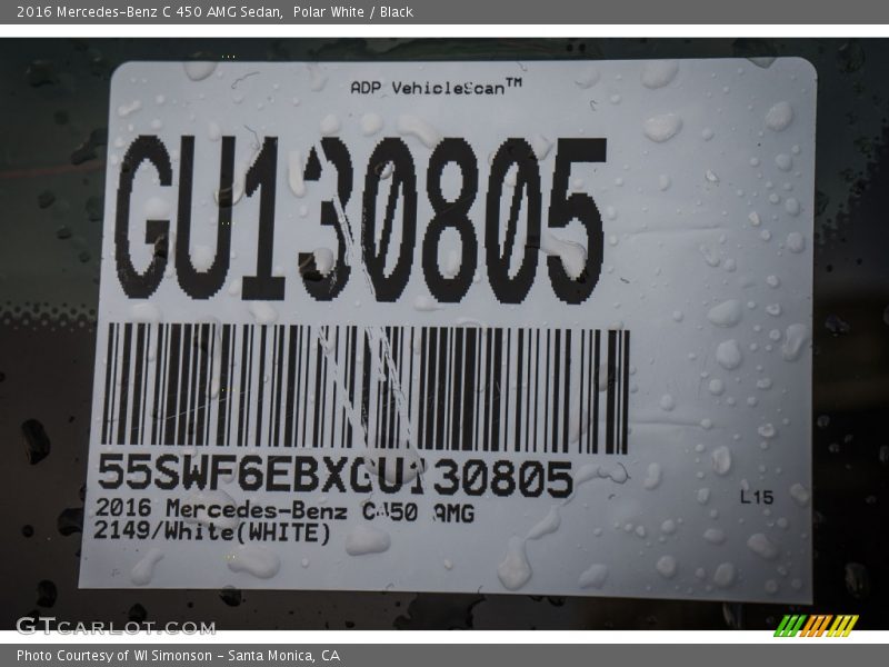Polar White / Black 2016 Mercedes-Benz C 450 AMG Sedan
