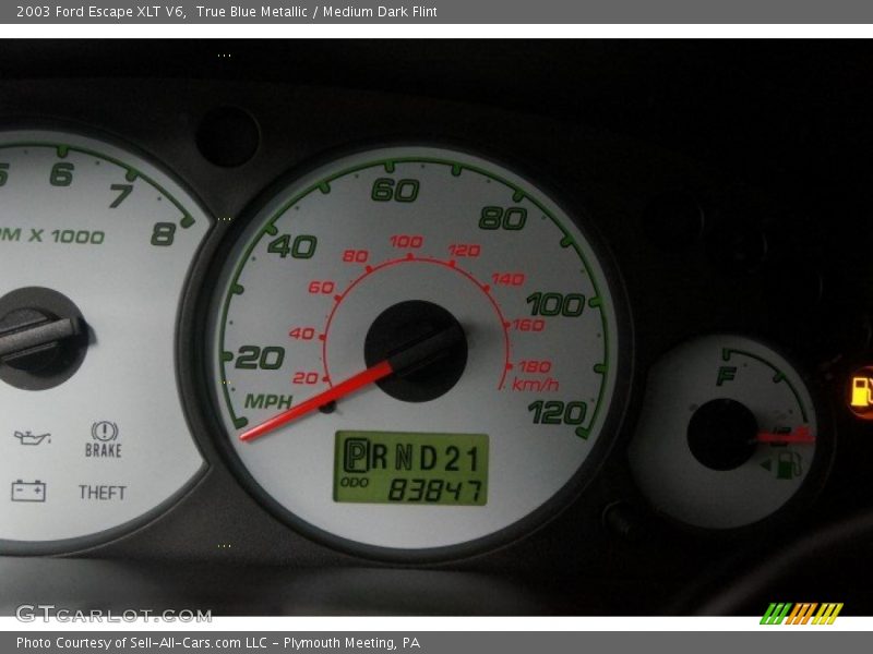 True Blue Metallic / Medium Dark Flint 2003 Ford Escape XLT V6