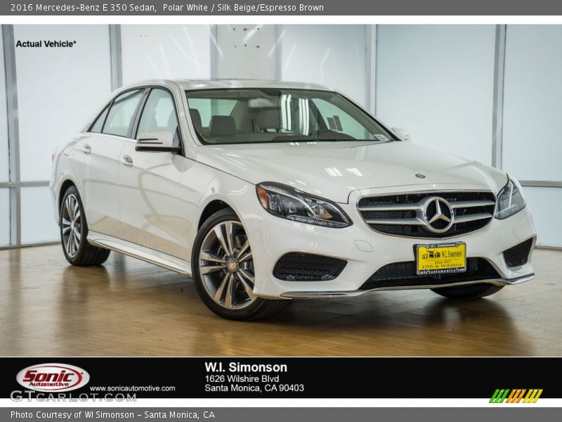 Polar White / Silk Beige/Espresso Brown 2016 Mercedes-Benz E 350 Sedan