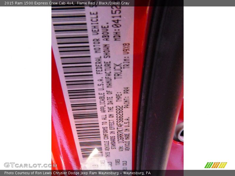 Flame Red / Black/Diesel Gray 2015 Ram 1500 Express Crew Cab 4x4