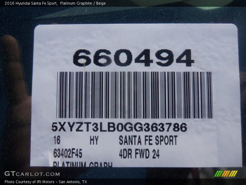Platinum Graphite / Beige 2016 Hyundai Santa Fe Sport