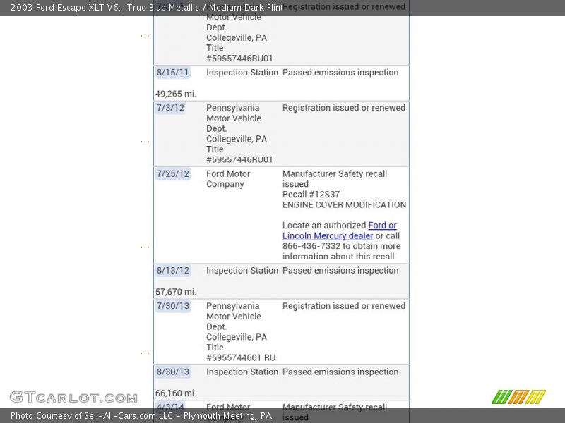 True Blue Metallic / Medium Dark Flint 2003 Ford Escape XLT V6