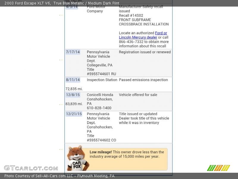 True Blue Metallic / Medium Dark Flint 2003 Ford Escape XLT V6