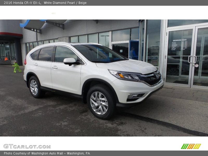 White Diamond Pearl / Beige 2016 Honda CR-V EX-L