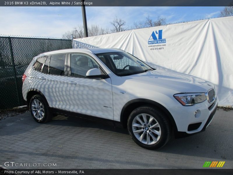 Alpine White / Sand Beige 2016 BMW X3 xDrive28i