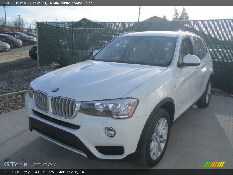 Alpine White / Sand Beige 2016 BMW X3 xDrive28i